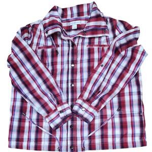 Cj Banks VTG Multicolor Plaid  button Jacket  Breast Pockets Hip pockets W Small